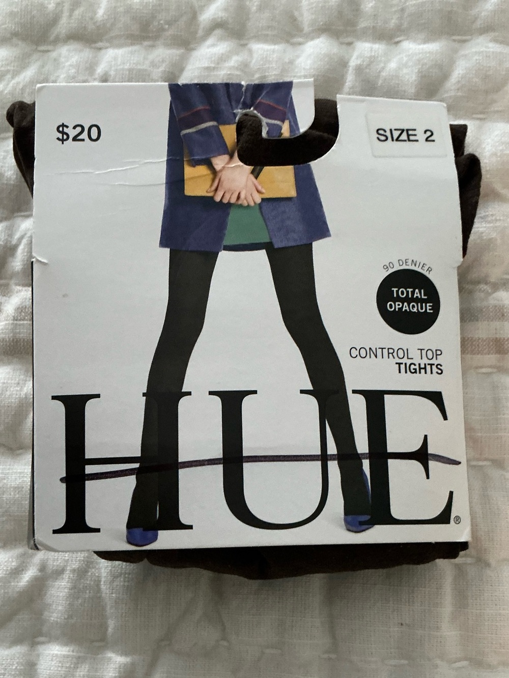 HUE Ultimate Opaque Control Top Tights – Espresso Brown – Size 2 – NWT